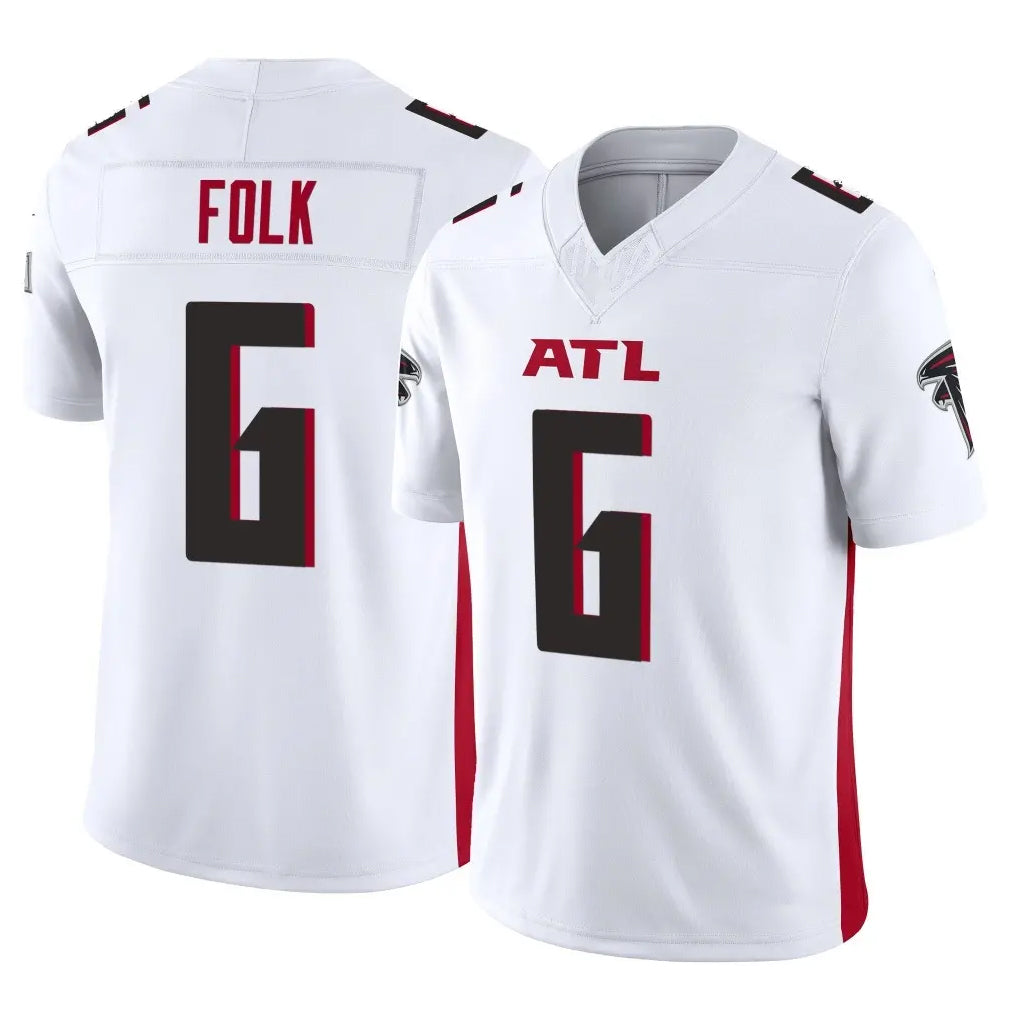 A.Falcons #6 Nick Folk Player White Vapor F.U.S.E. Limited Edoa Stitched Jerseys
