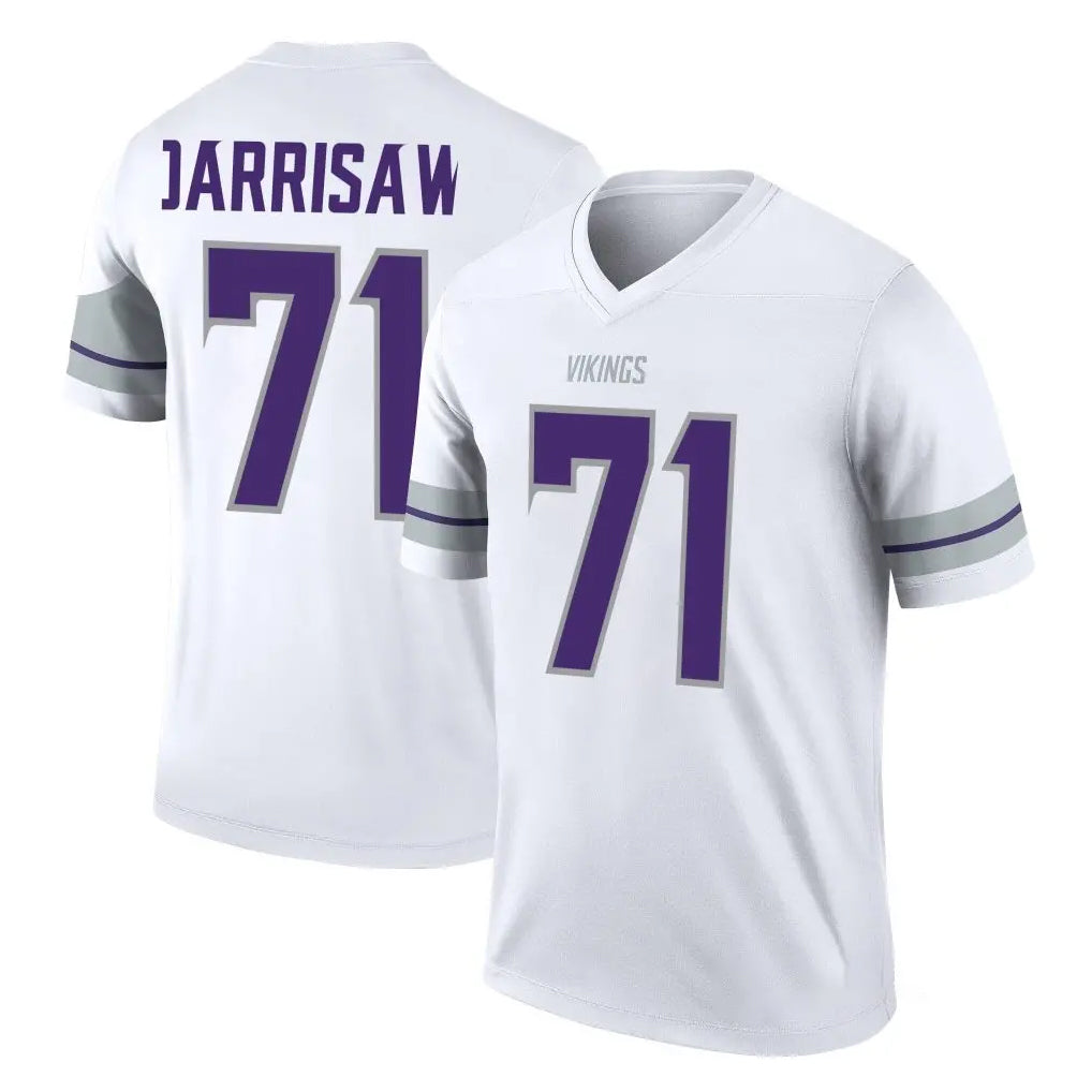 M.Vikings #71 Christian Darrisaw Player White Alternate Legend Home Game Edoa Stitched Jerseys