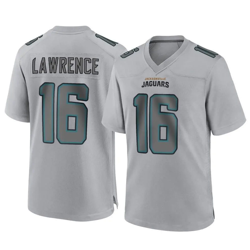 J.Jaguars #16 Trevor Lawrence Player Gray Atmosphere Fashion Home Game Edoa Stitched Jerseys