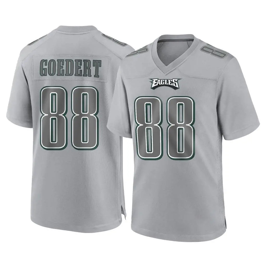 P.Eagles #88 Dallas Goedert Player Gray Atmosphere Fashion Home Game Edoa Stitched Jerseys