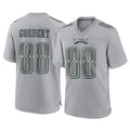 P.Eagles #88 Dallas Goedert Player Gray Atmosphere Fashion Home Game Edoa Stitched Jerseys