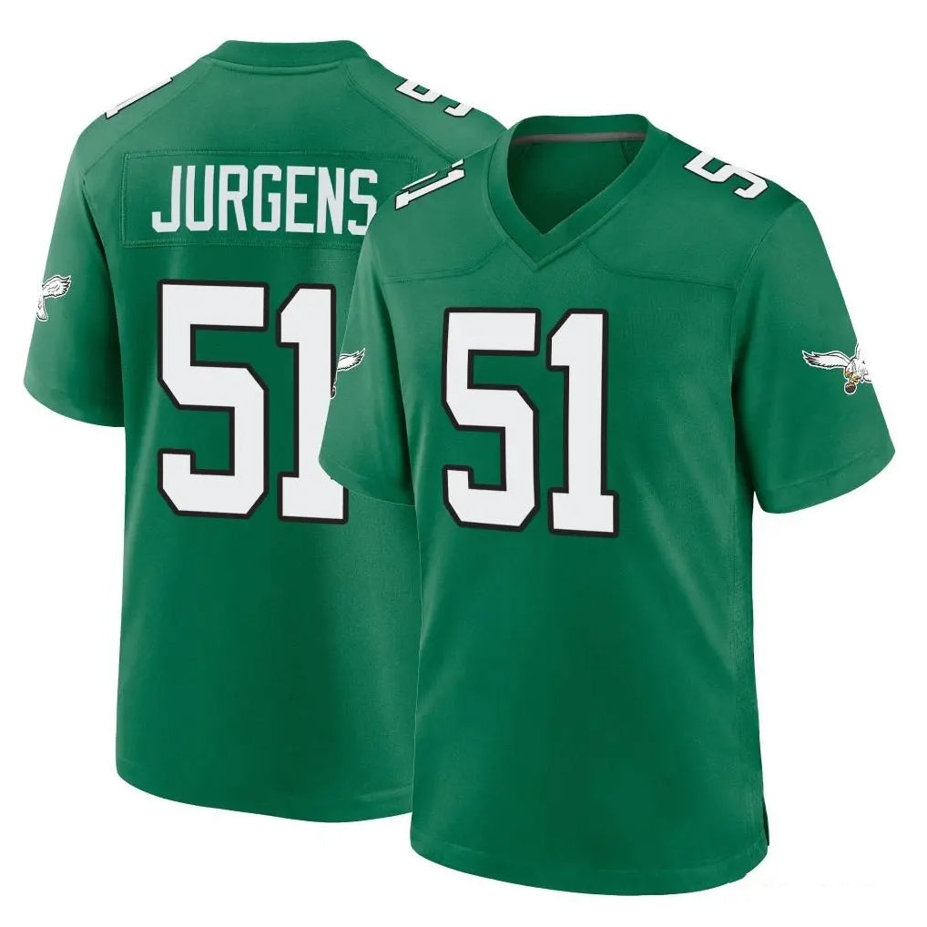 P.Eagles #51 Cam Jurgens Player Green Kelly Alternate Home Game Edoa Stitched Jerseys