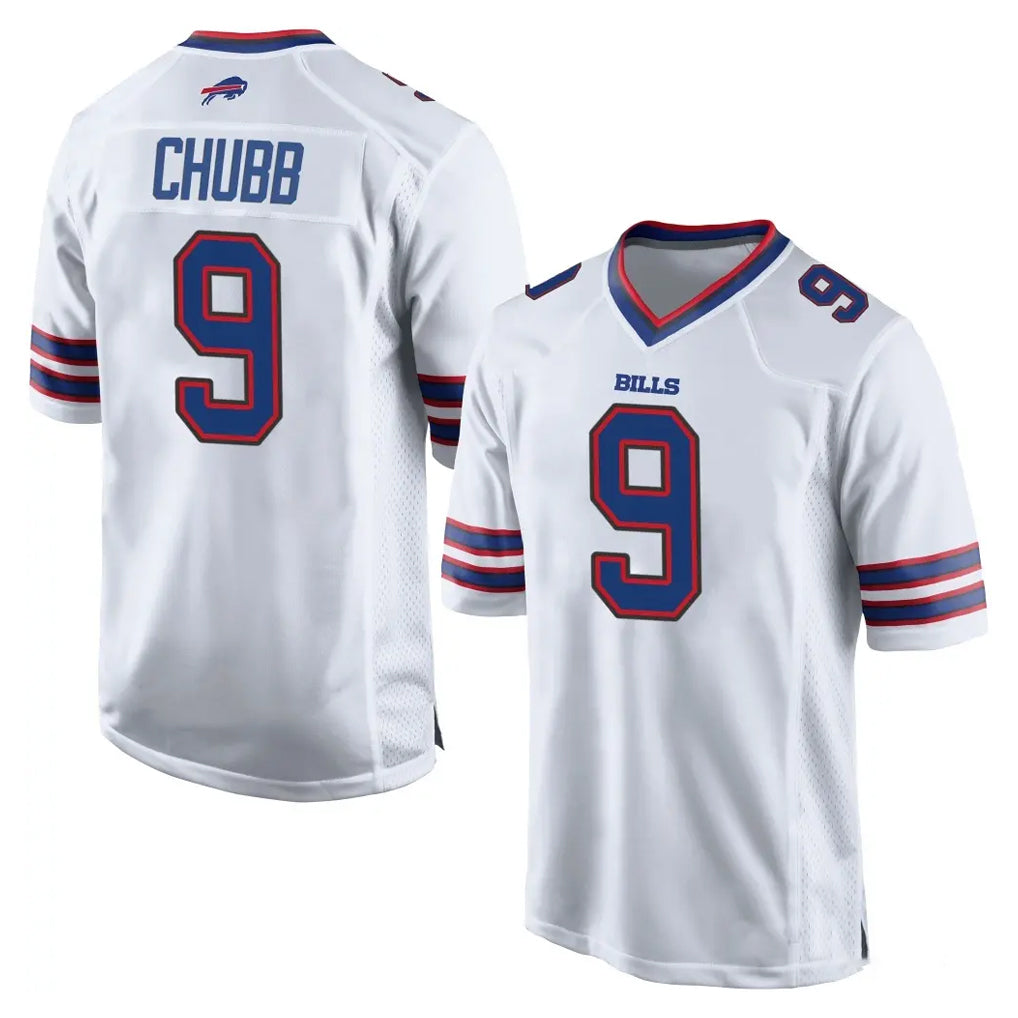 B.Bills #9 Bradley Chubb Player White Home Game Edoa Stitched Jerseys