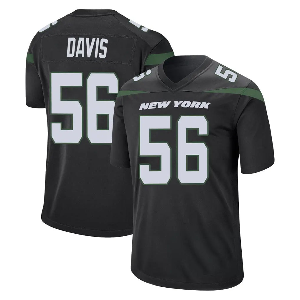 NY.Jets #56 Demario Davis Player Stealth Black Home Game Edoa Stitched Jerseys