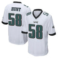 P.Eagles #58 Jalyx Hunt Player White Home Game Edoa Stitched Jerseys