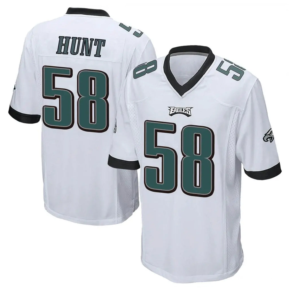 P.Eagles #58 Jalyx Hunt Player White Home Game Edoa Stitched Jerseys