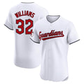 C.Guardians #32 Gavin Williams Player White Limited Elite Home Edoa Stitched Jerseys