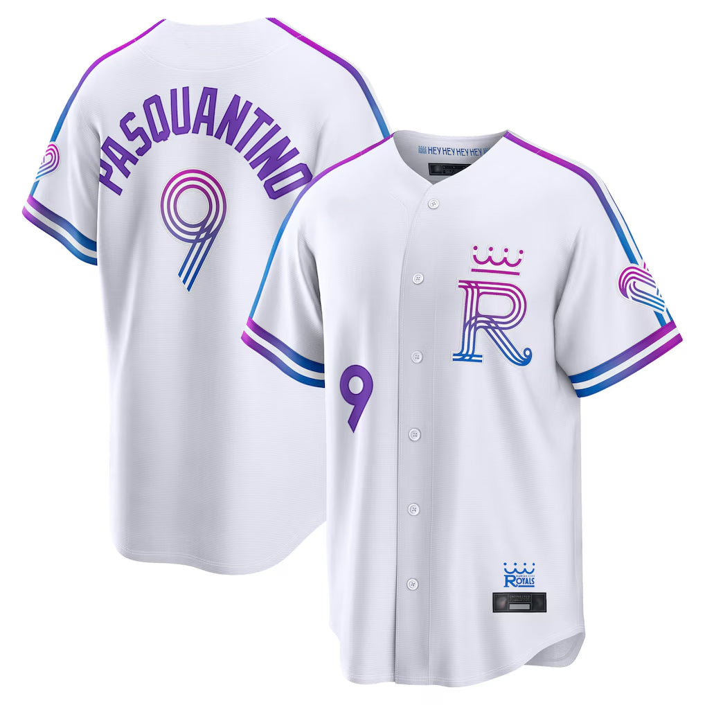 KC.Royals #9 Vinnie Pasquantino Player White 2026 City Connect Limited Home Edoa Stitched Jerseys