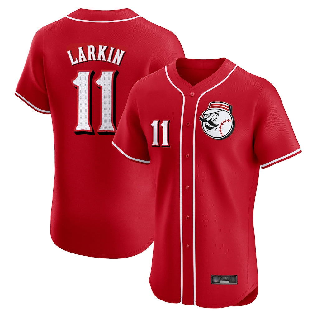 C.Reds #11 Barry Larkin Player Red Limited Elite Home Game Edoa Stitched Jerseys
