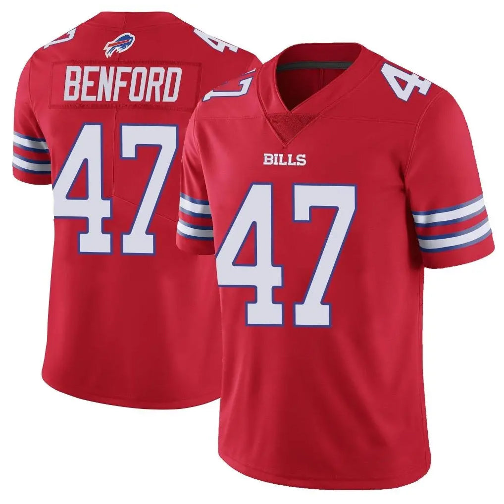 B.Bills #47 Christian Benford Player Red Vapor Untouchable Limited Edoa Stitched Jerseys