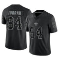 NO.Saints #94 Cameron Jordan Player Black Limited Reflective Home Game Edoa Stitched Jerseys