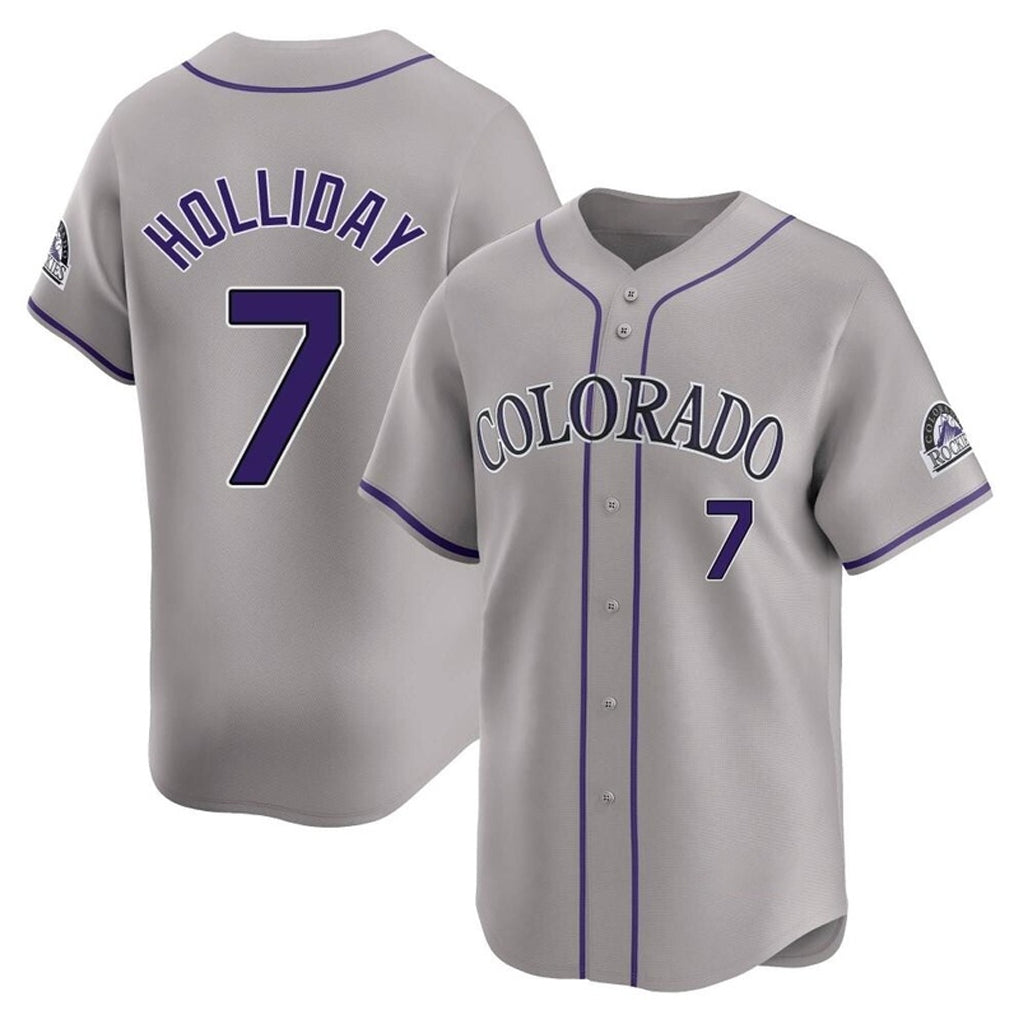 C.Rockies #7 Matt Holliday Player Gray Limited Home Edoa Stitched Jerseys