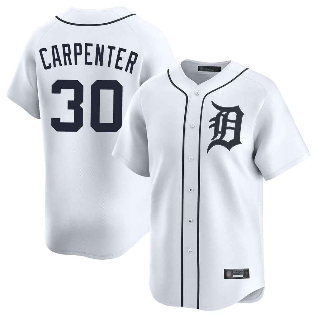 D.Tigers #30 Kerry Carpenter Player White Home Limited Edoa Stitched Jerseys