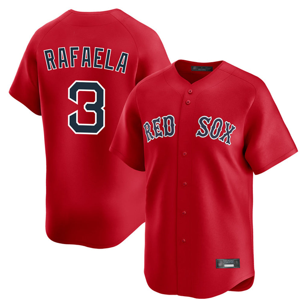 B.Red Sox #3 Ceddanne Rafaela Player Red Limited Home Game Edoa Stitched Jerseys