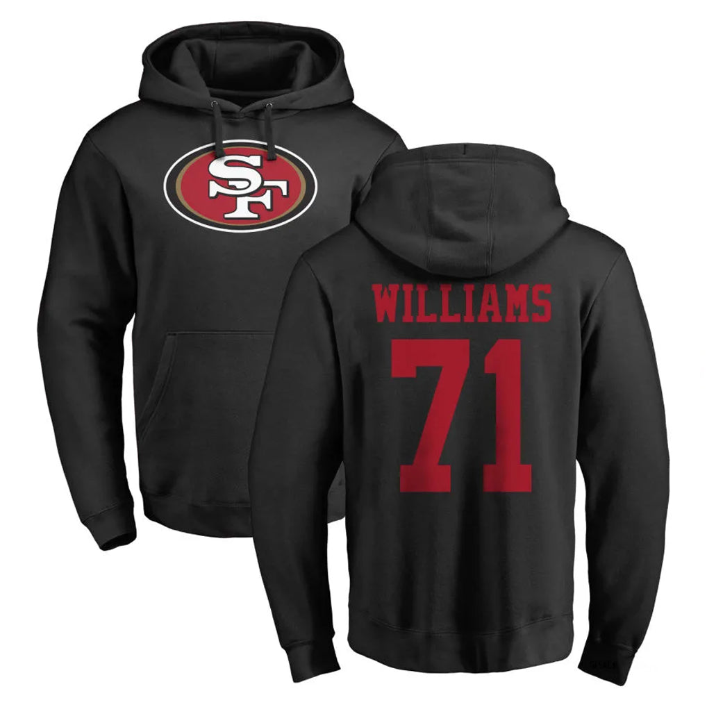 SF.49ers #71 Trent Williams Player Black LOGO Pullover Hoodies Home Game Edoa Stitched Jerseys