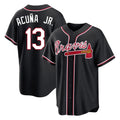 A.Braves #13 Ronald Acuna Jr Player Black Fashion Out Game Edoa Stitched Jerseys