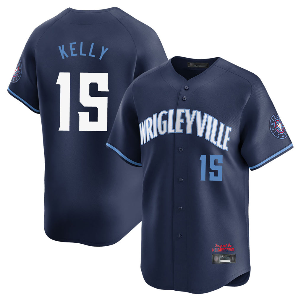 C.Cubs #15 Carson Kelly Player Navy City Connect Limited Home Edoa Stitched Jerseys
