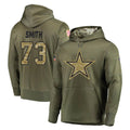 D.Cowboys #73 Tyler Smith Player Olive Salute to Service Pullover Hoodies Home Game Edoa Stitched Jerseys
