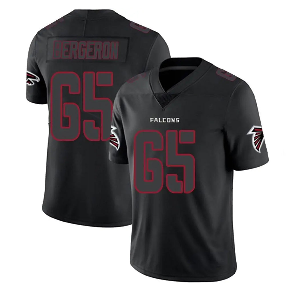 A.Falcons #65 Matthew Bergeron Player Black Impact Limited Game Edoa Stitched Jerseys