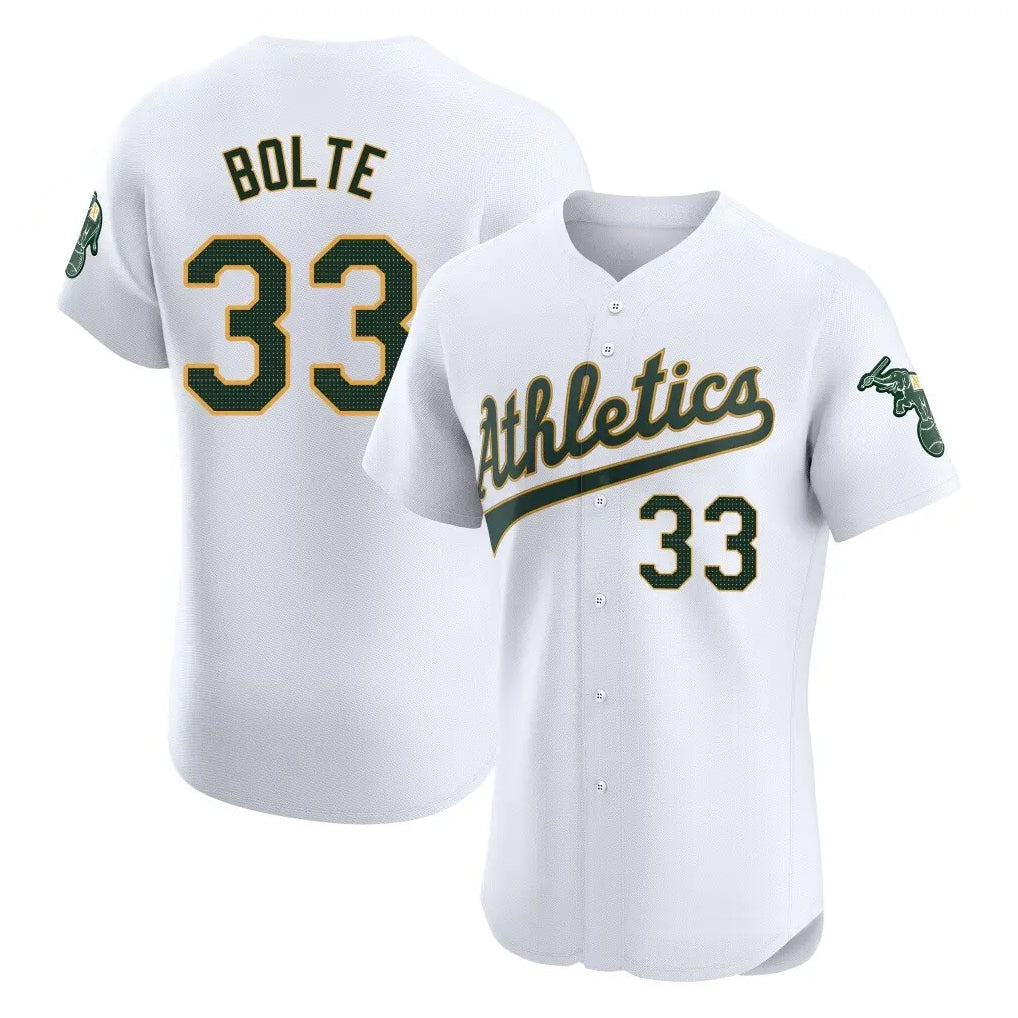 Athletics #33 Henry Bolte Player White Limited Elite Home Game Edoa Stitched Jerseys