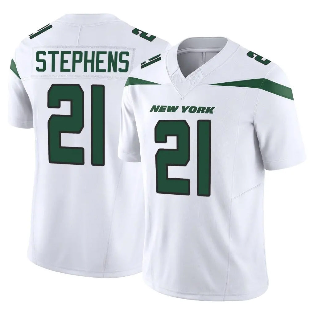 NY.Jets #21 Brandon Stephens Player White Limited Vapor F.U.S.E. Home Game Edoa Stitched Jerseys