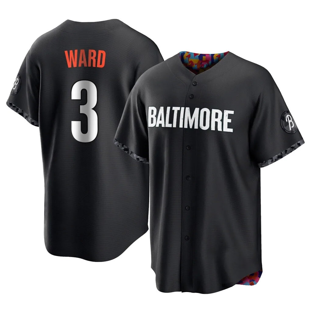 B.Orioles #3 Taylor Ward Player Black City Connect Home Game Edoa Stitched Jerseys