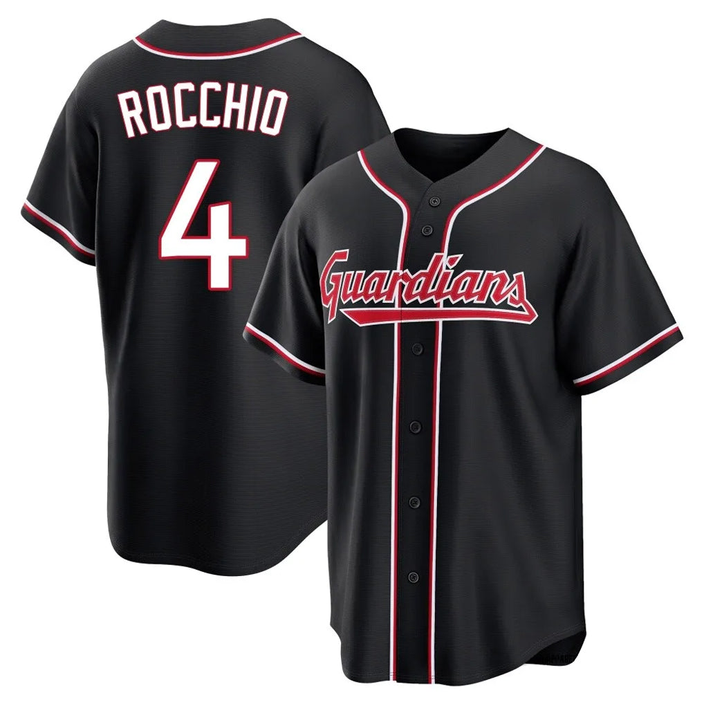 C.Guardians #4 Brayan Rocchio Player Black Fashion Out Home Game Edoa Stitched Jerseys