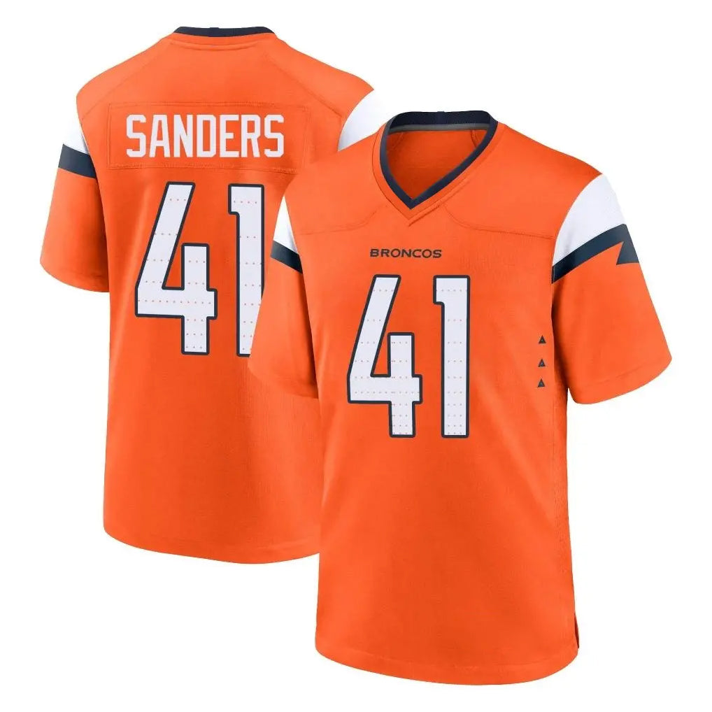 D.Broncos #41 Drew Sanders Player Orange Home Game Edoa Stitched Jerseys