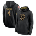 B.Ravens #4 Zay Flowers Player Black Salute to Service Pullover Hoodie Edoa Stitched Jerseys