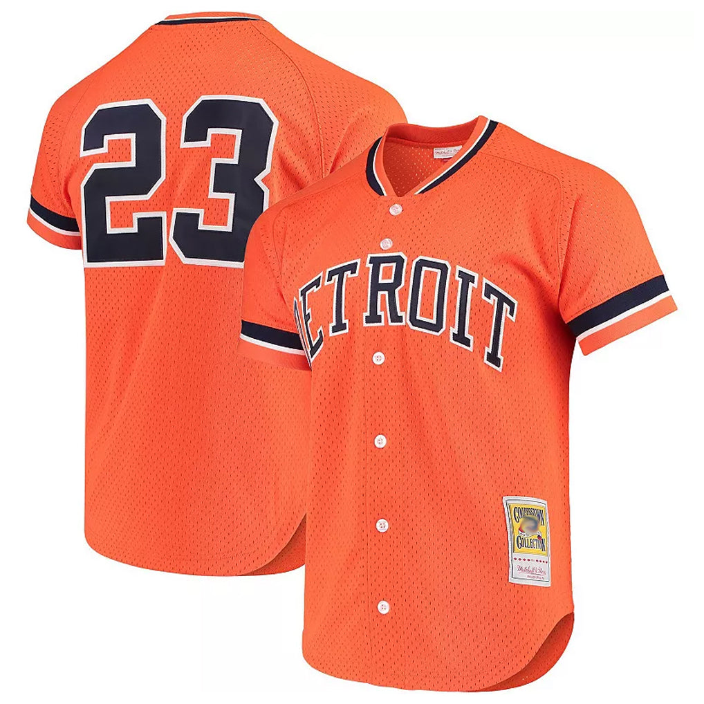 D.Tigers #23 Kirk Gibson Player Orange DMitchell & Ness Cooperstown Collection Batting Limited Edoa Stitched Jerseys