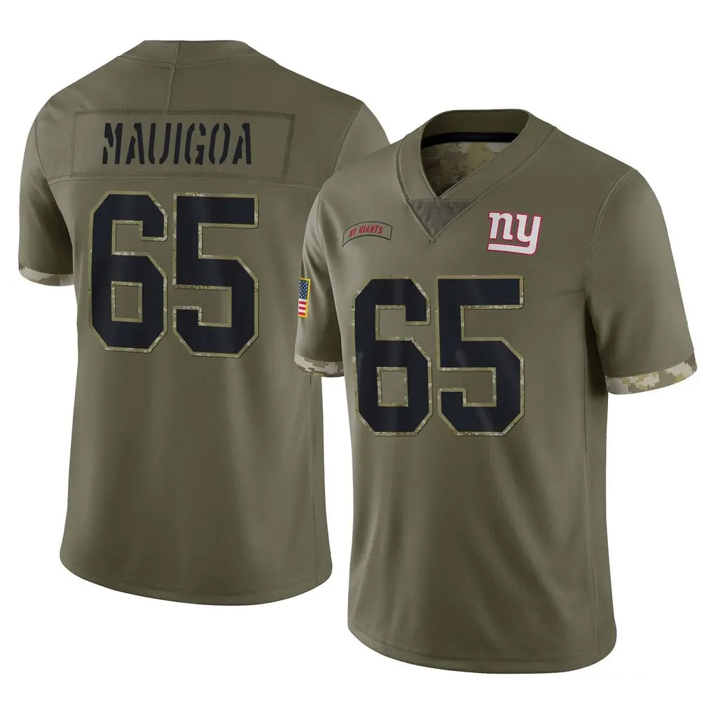 NY.Giants #65 Francis Mauigoa Player Olive Salute To Service Limited Edoa Stitched Jerseys