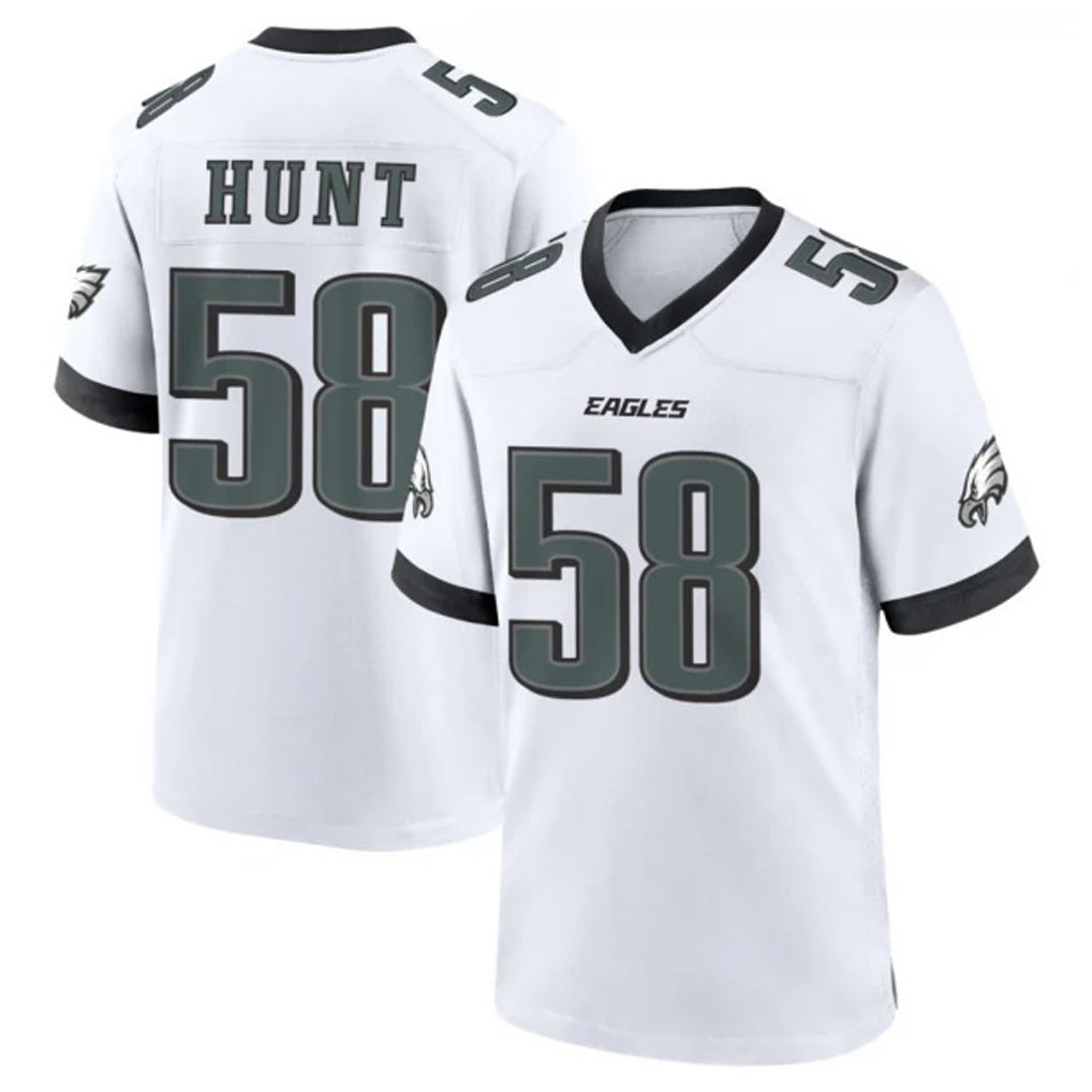 P.Eagles #58 Jalyx Hunt Player White Game Home Edoa Stitched Jerseys