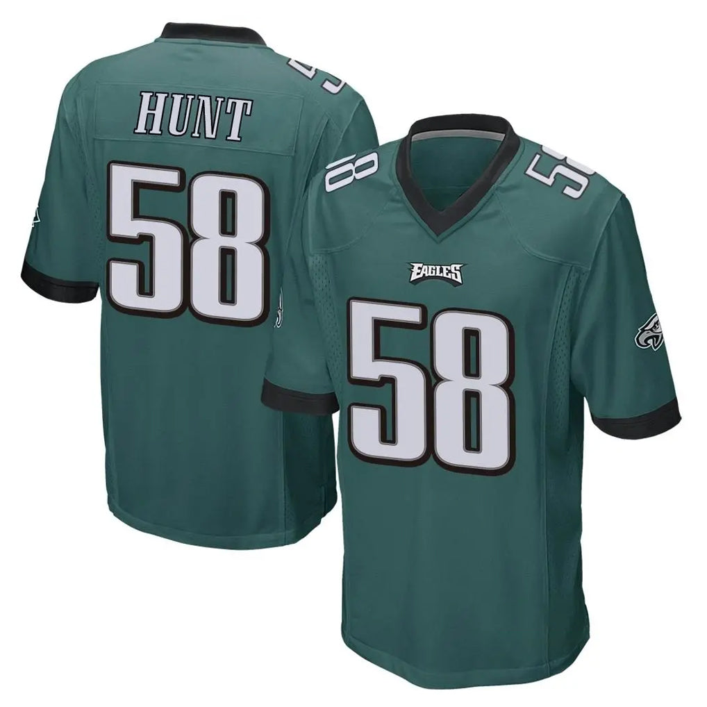 P.Eagles #58 Jalyx Hunt Player Team Color Green Home Game Edoa Stitched Jerseys