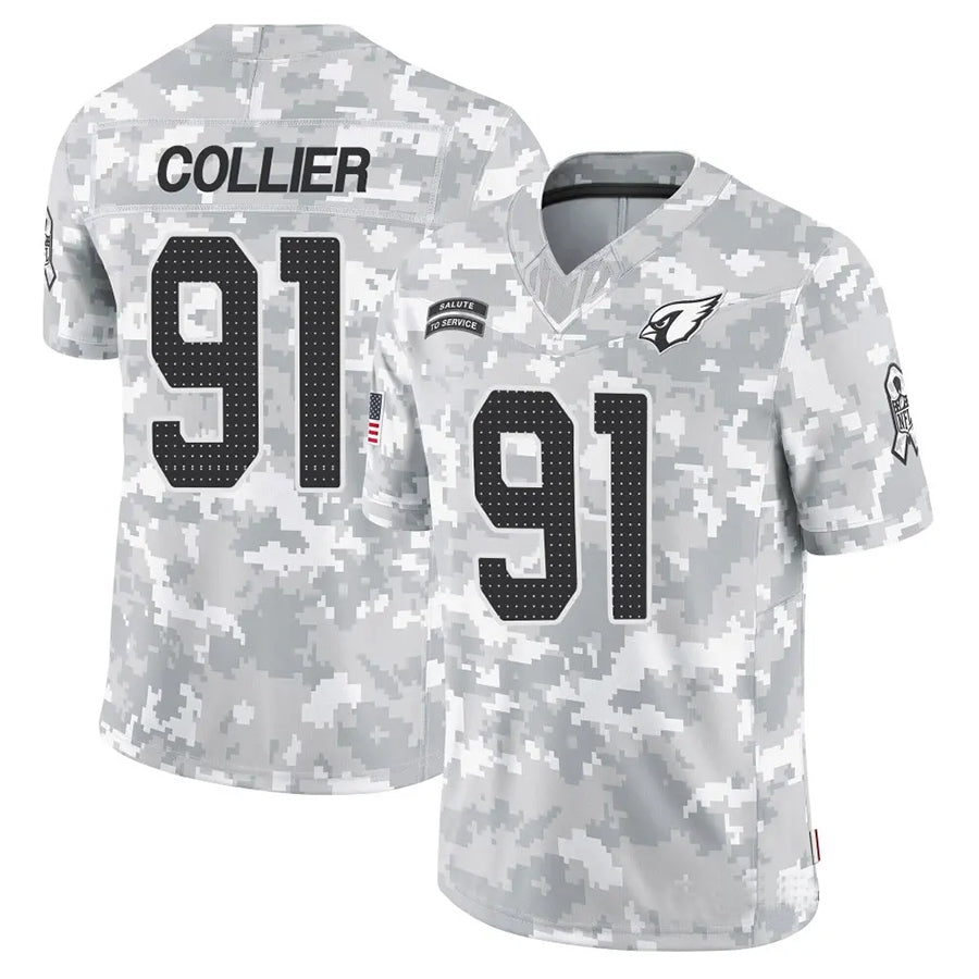 A.Cardinals #91 L.J. Collier Player Camo Salute to Service Limited Edoa Stitched Jerseys