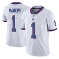 NY.Giants #1 Malik Nabers Player White Color Rush Home Game Edoa Stitched Jerseys