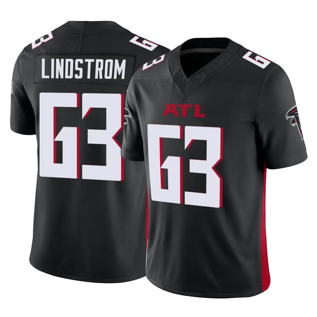 A.Falcons #63 Chris Lindstrom Player Black Vapor F.U.S.E. Limited Edoa Stitched Jerseys