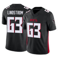 A.Falcons #63 Chris Lindstrom Player Black Vapor F.U.S.E. Limited Edoa Stitched Jerseys