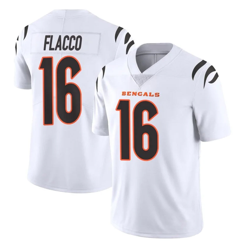 C.Bengals #16 Joe Flacco Player White Vapor Untouchable Limited Home Game Edoa Stitched Jerseys