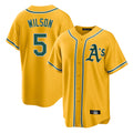 Athletics #5 Jacob Wilson Player Gold Alternate Home Game Edoa Stitched Jerseys