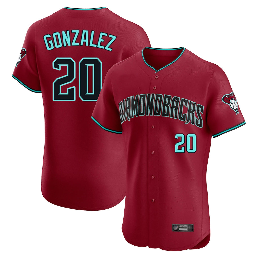 A.Diamondbacks #20 Luis Gonzalez Player Red Limited Elite Home Game Edoa Stitched Jerseys