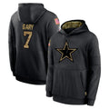 D.Cowboys #7 Rashan Gary Player Black Salute to Service Pullover Hoodies Limited Edoa Stitched Jerseys