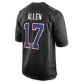 B.Bills #17 Josh Allen Player Black Carbon Fashion Replica Game Edoa Stitched Jerseys