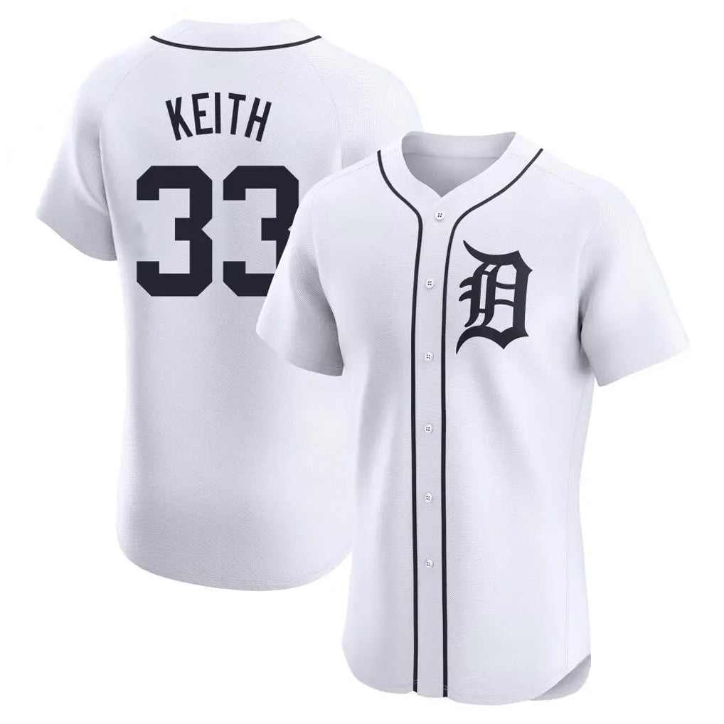 D.Tigers #33 Colt Keith Player White Limited Elite Home Edoa Stitched Jerseys