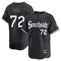 C.White Sox #72 Carlton Fisk Player Black City Connect Limited Home Edoa Stitched Jerseys