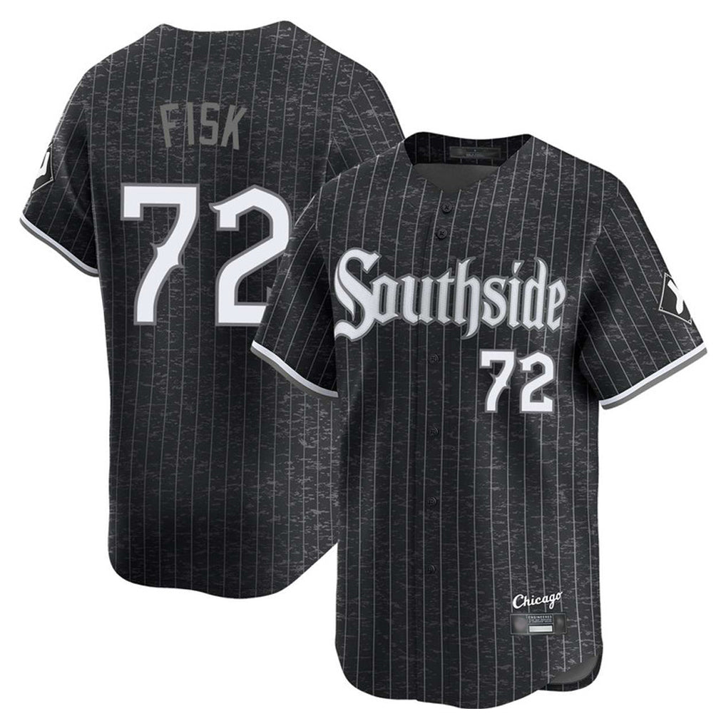 C.White Sox #72 Carlton Fisk Player Black City Connect Limited Home Edoa Stitched Jerseys