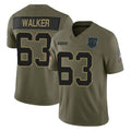 C.Panthers #63 Rasheed Walker Player Olive 2025 Salute to Service Limited Game Edoa Stitched Jerseys