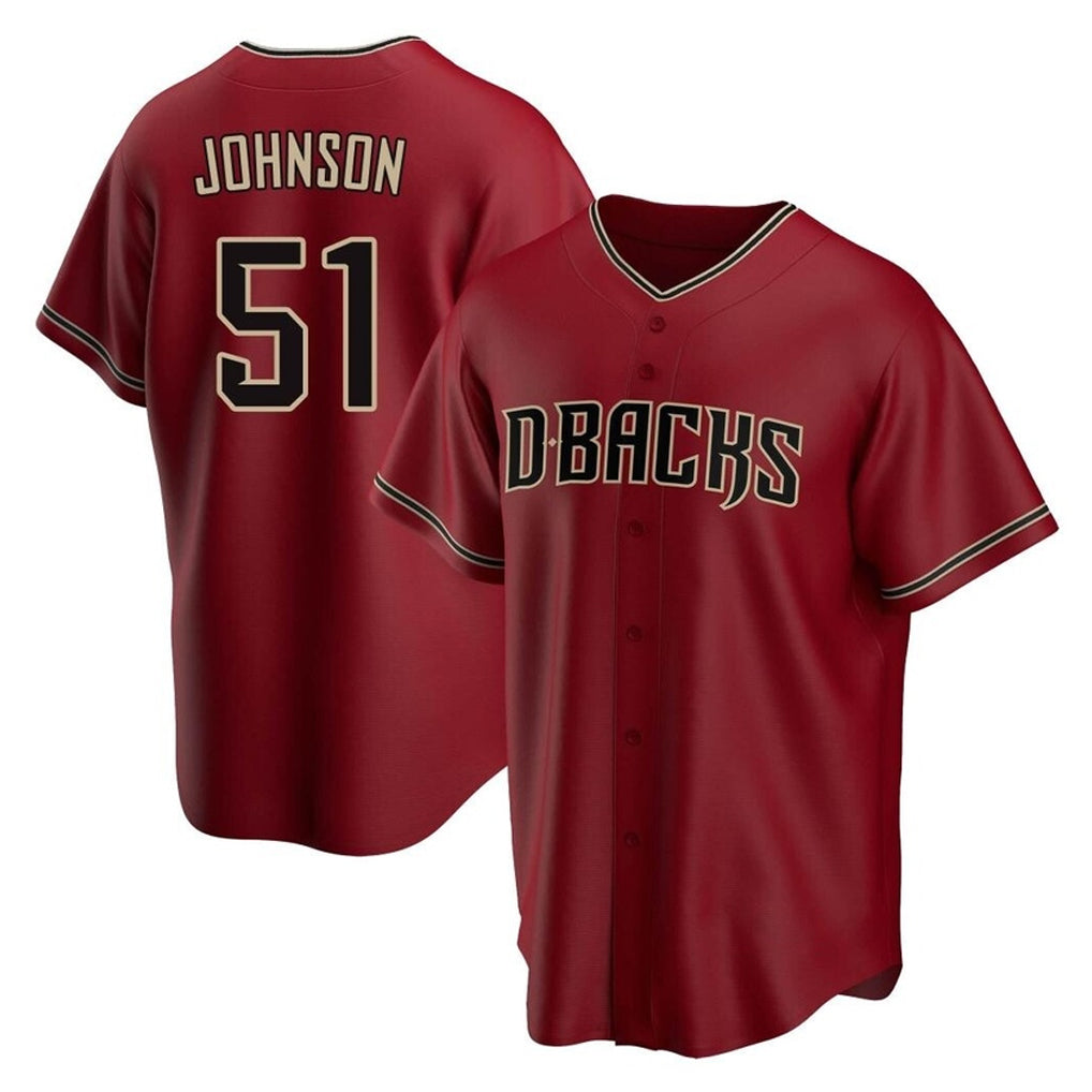A.Diamondbacks #51 Randy Johnson Player Red Home Game Edoa Stitched Jerseys