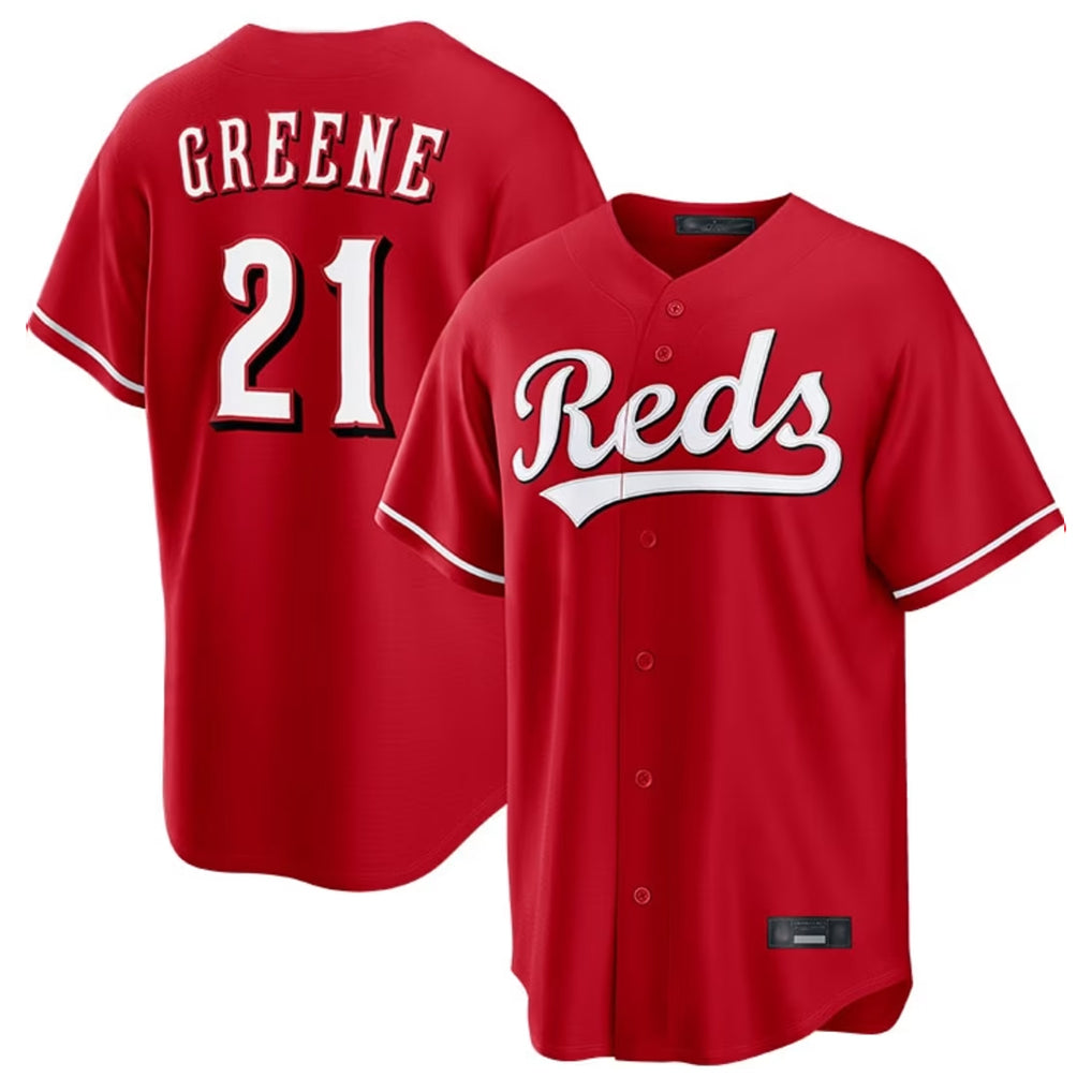 C.Reds #21 Hunter Greene Player Red Home Game Edoa Stitched Jerseys