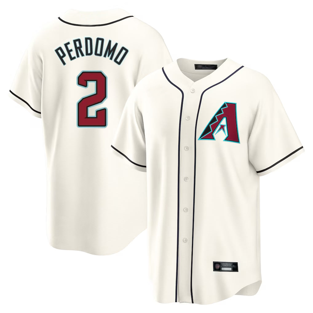 A.Diamondbacks #2 Geraldo Perdomo Player Cream Home Game Edoa Stitched Jerseys