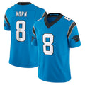 C.Panthers #8 Jaycee Horn Player Blue Vapor F.U.S.E. Limited Home Game Edoa Stitched Jerseys